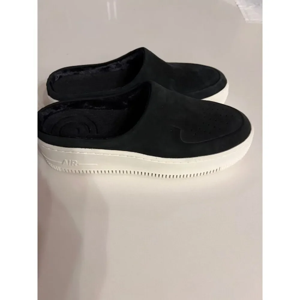 Nike Air Force 1 Lover XX Black Suede Platform Slip-On Mule Sneaker 6.5